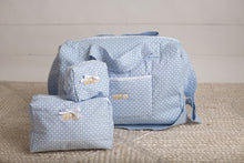Load image into Gallery viewer, Twill Blue Diaper Bag set of 3 items