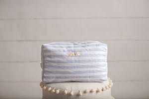 D&D Blue & White Stripes Diaper Bag set of 3 items