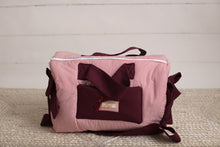 Load image into Gallery viewer, Burgundy Stripes Diaper Bag set of 4 items
