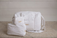 Load image into Gallery viewer, White Lace Sheer Diaper Bag set of 3 items