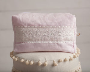 Royal Pique Ivory & Pink Diaper Bag set of 3 items