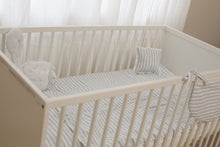 Load image into Gallery viewer, Baby Crib Set D&D Collection white and blue strips