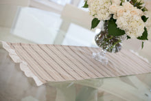 Load image into Gallery viewer, Tallit fabric white ivory linen trim 55"