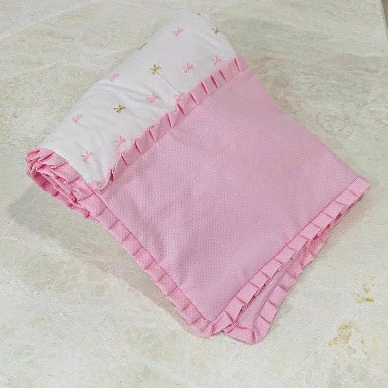 Pink wave with Bow Blanket