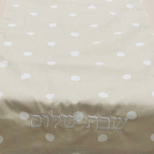 Load image into Gallery viewer, Tallit fabric white ivory linen trim 55&quot;
