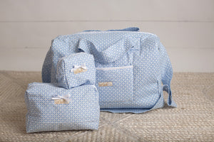 Twill Blue Diaper Bag set of 3 items