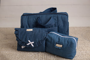 Denim Diaper Bag set of 3 items