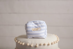 D&D Blue & White Stripes Diaper Bag set of 3 items