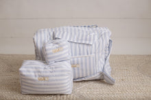 Load image into Gallery viewer, D&amp;D Blue &amp; White Stripes Diaper Bag set of 3 items
