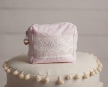 Load image into Gallery viewer, Royal Pique Ivory &amp; Pink Diaper Bag set of 3 items
