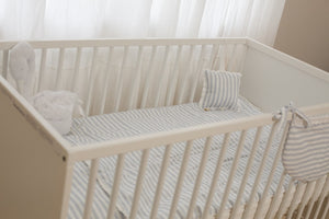 Baby Crib Set D&D Collection white and blue strips