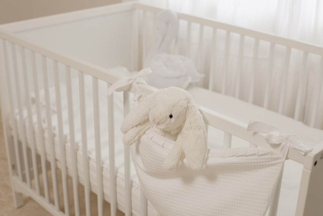 Baby Crib Set White diamond pique 7 items Set